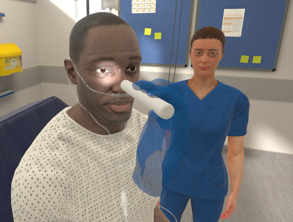 Eye exam with virtual patient